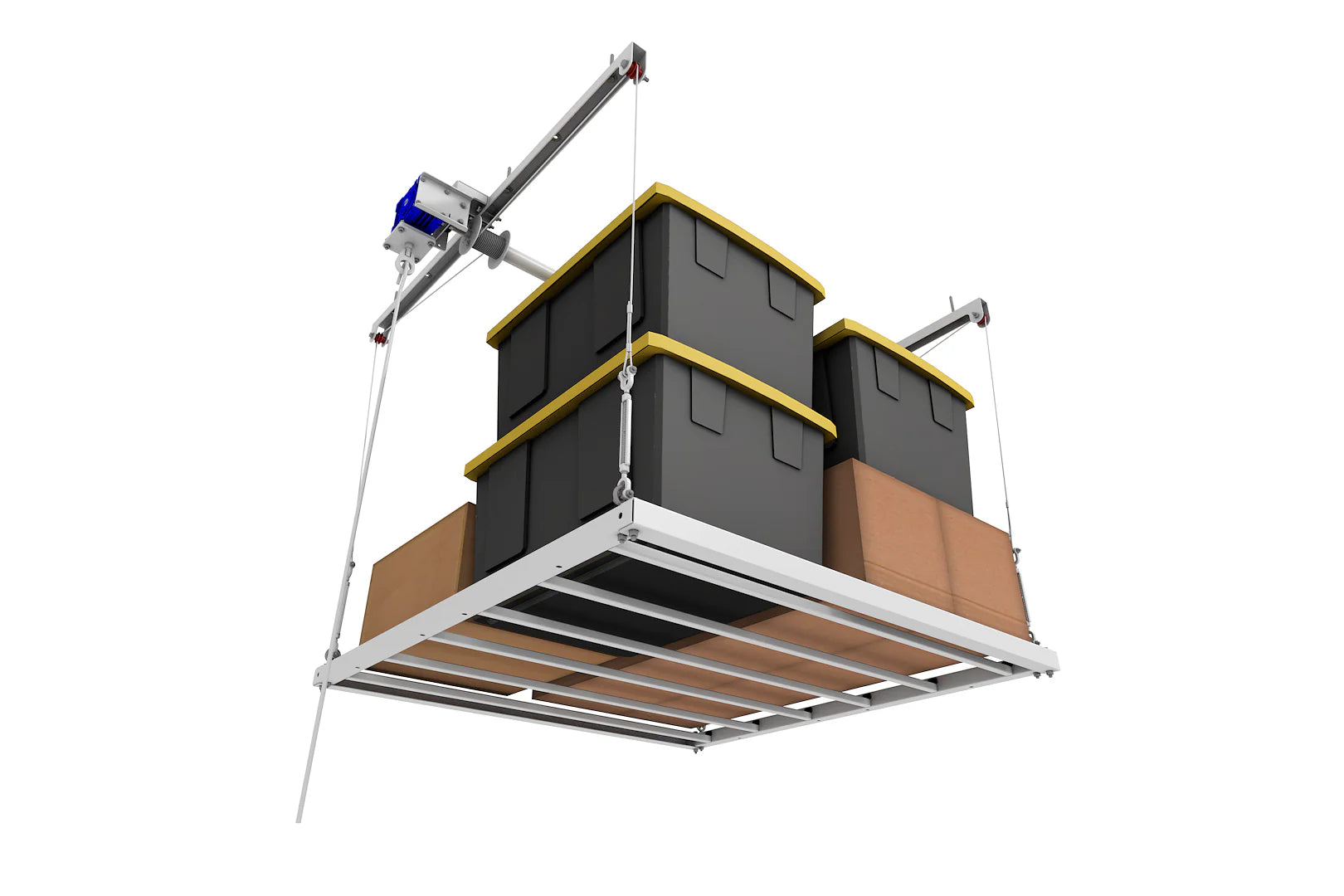 4'X4' Smart Ceiling Storage Platform 11" Drop- Motorized Hoist, 400lb Capacity