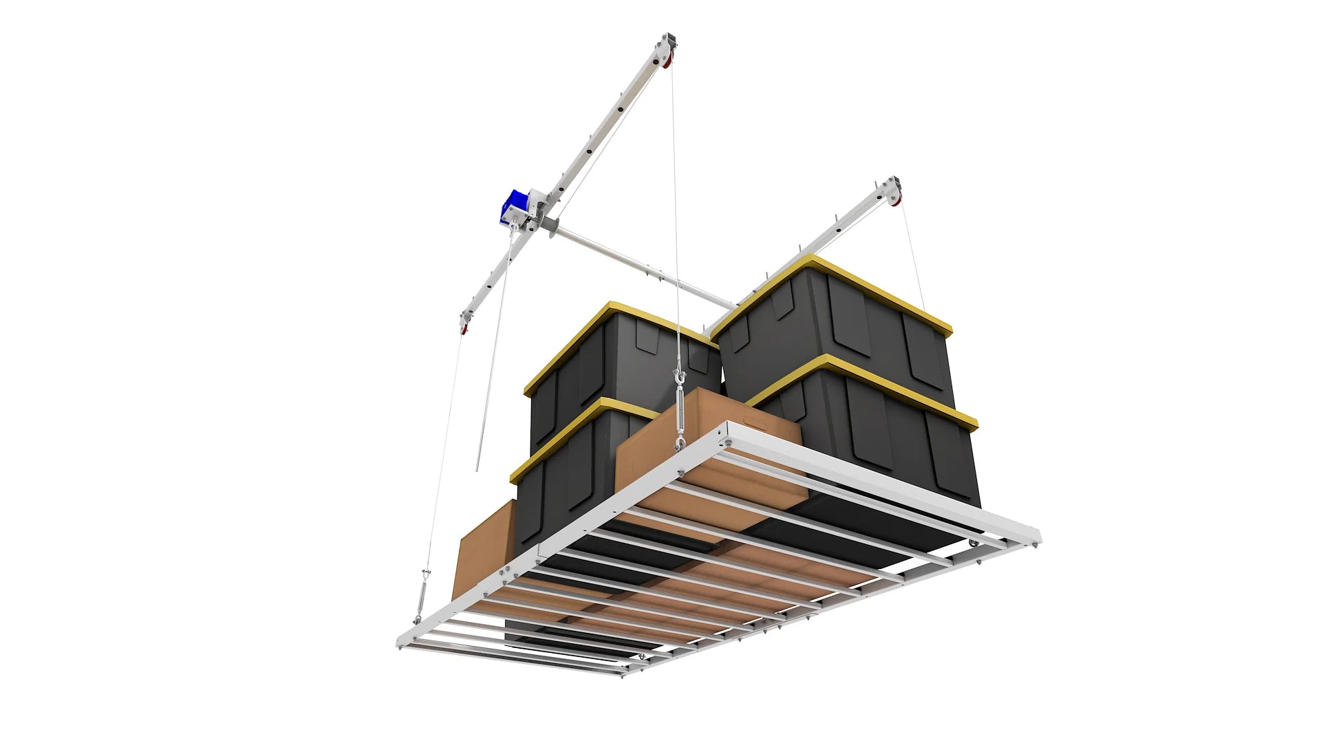 4'X8' Smart Ceiling Storage Platform 11" Drop- Motorized Hoist, 700lb Capacity
