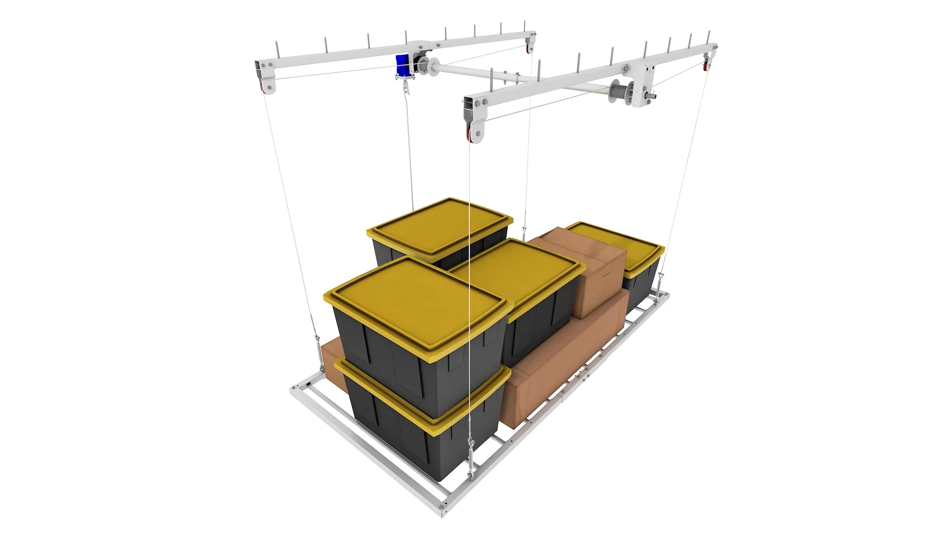 4'X8' Smart Ceiling Storage Platform 8" Drop- Motorized Hoist, 700lb Capacity