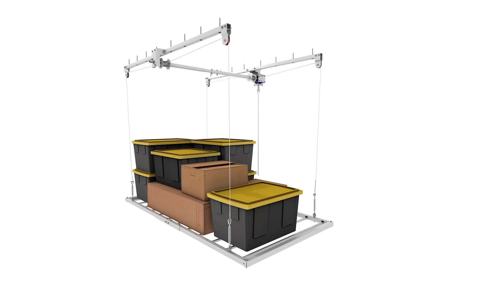 4'X8' Smart Ceiling Storage Platform 11" Drop- Motorized Hoist, 700lb Capacity