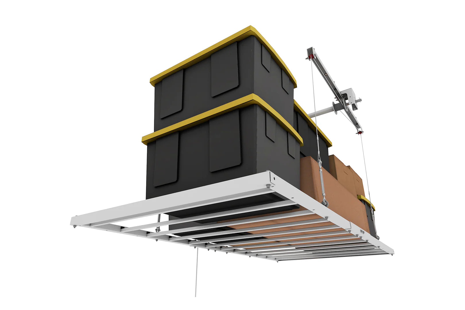 4'X8' Smart Ceiling Storage Platform 8" Drop- Motorized Hoist, 400lb Capacity