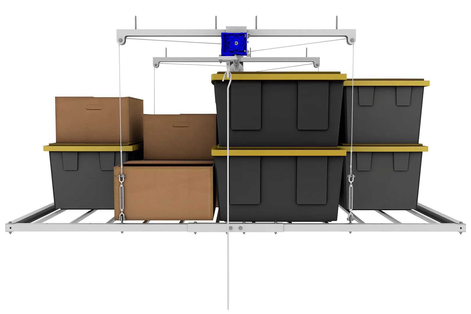 4'X8' Smart Ceiling Storage Platform 11" Drop- Motorized Hoist, 400lb Capacity