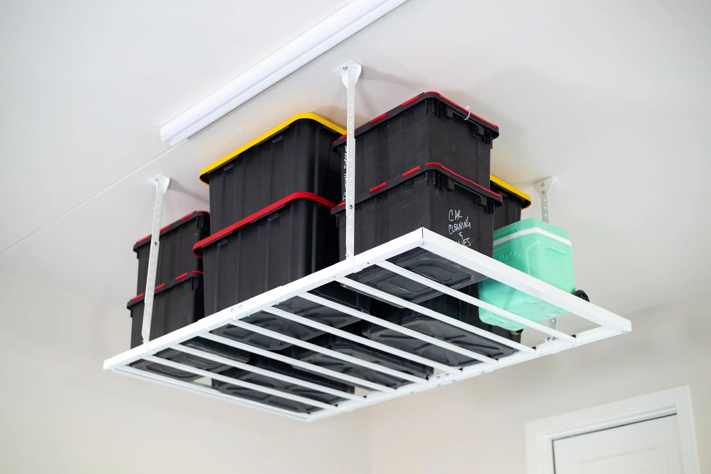 4 X8 Ceiling Storage Platform 20" -40" Drop – Stationary Rack, 600lbs Capacity