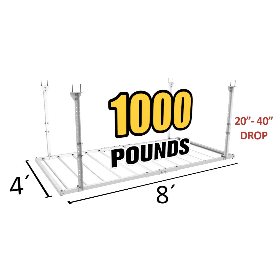 4x8 Ceiling Storage Platform – Stationary Rack, 1,000 lbs Capacity