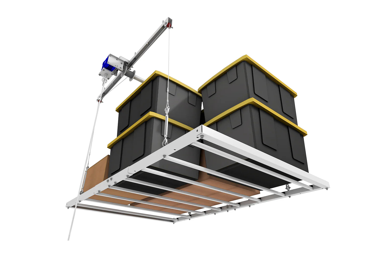 4'X6' Smart Ceiling Storage Platform 11" Drop- Motorized Hoist, 400lb Capacity