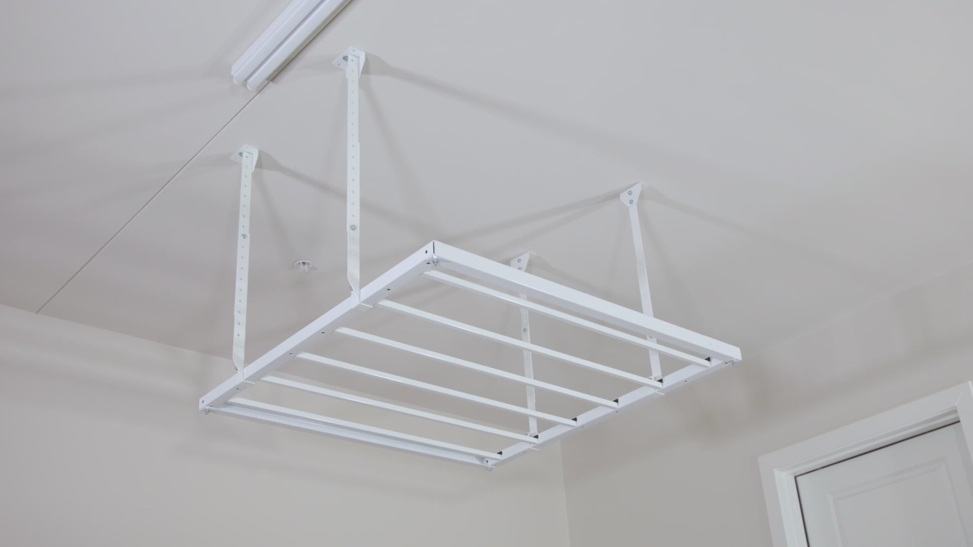 4 X4' Ceiling Storage Platform 20" -40" Drop– Stationary Rack, 400 lbs Capacity