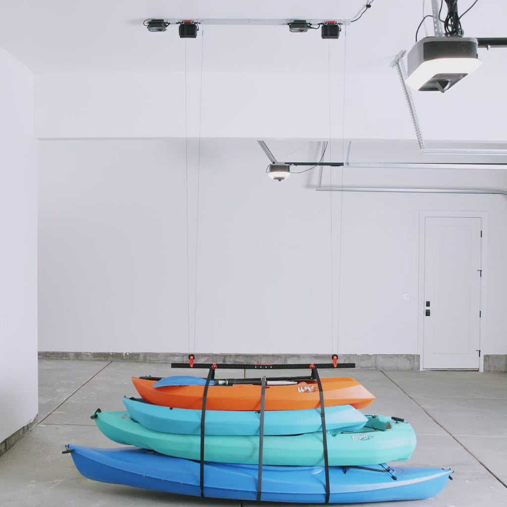 Smart Strap Overhead Garage Lift  11"drop  – Adjustable Rack, 200lbs Capacity